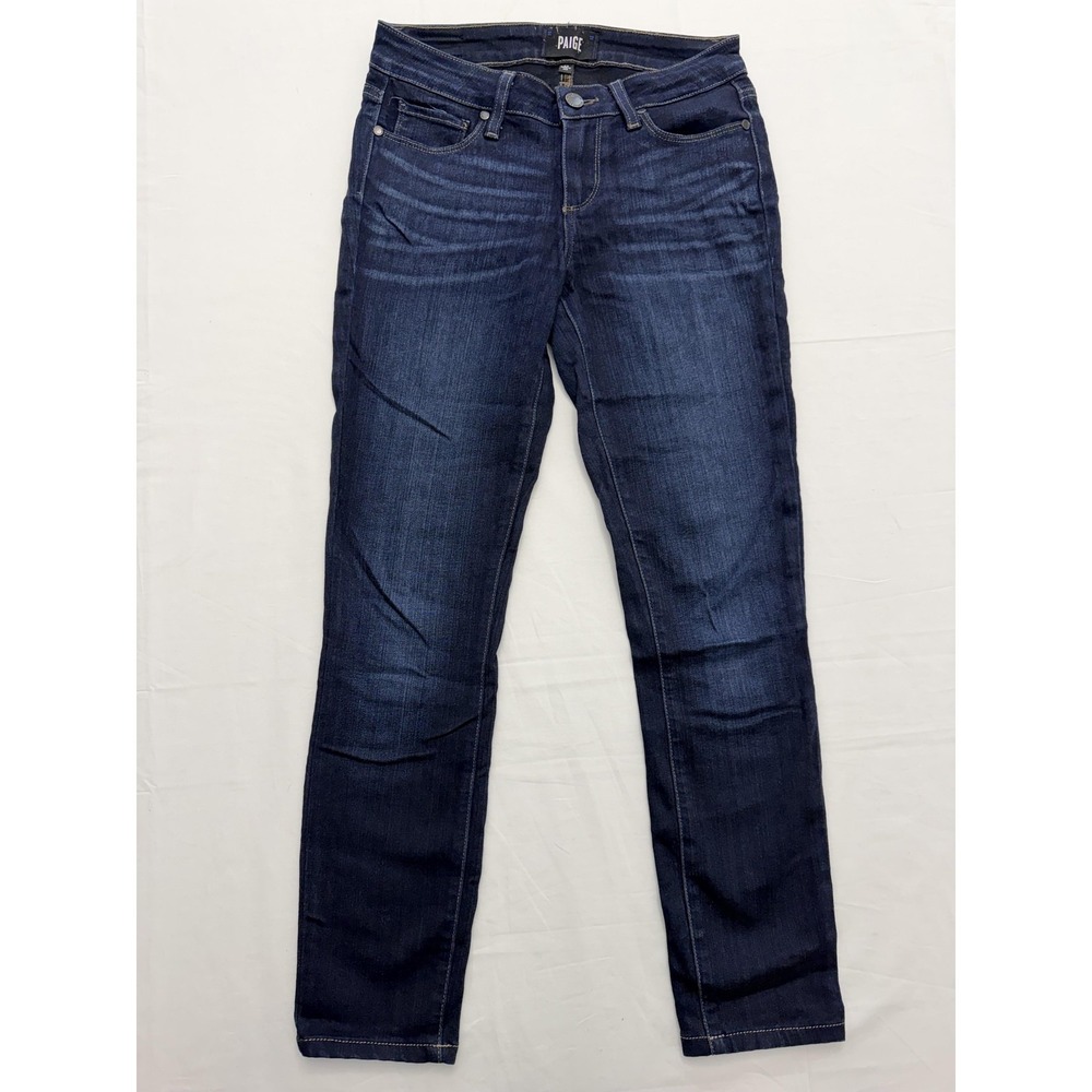 Paige Verdugo Ankle Jeans Womens 25 Blue Dark Wash Mid Rise Slim 26x28 Denim